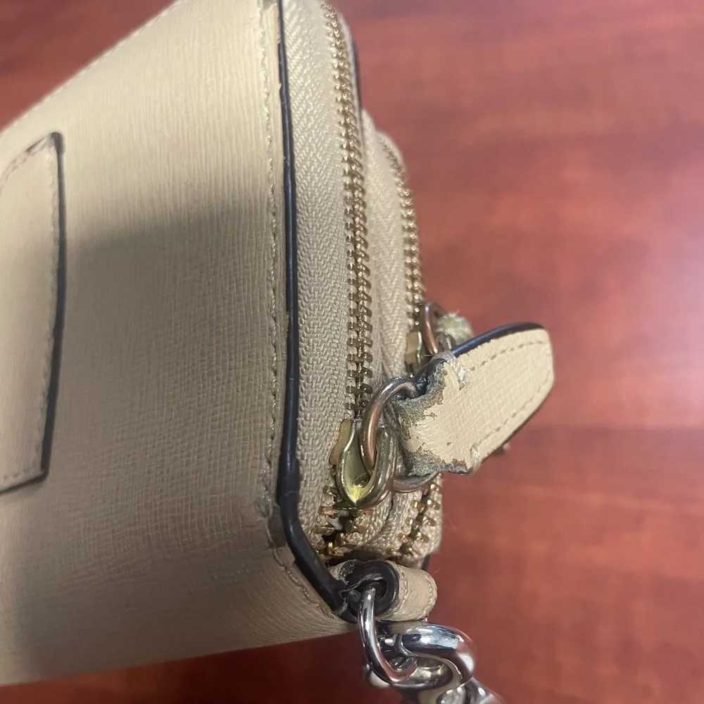 Coach Beige/Tan Zip Wallet Wristlet